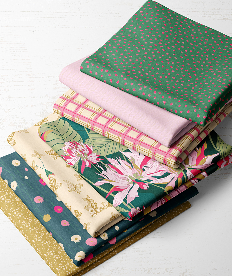Country Walks - Fabric Stack in pinks and greens