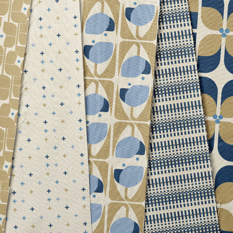 Mod bloom in navy and brown